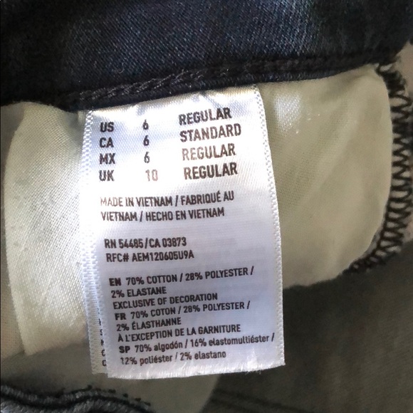 AE Dark-wash, super-stretch jeggings, size 6R - Picture 6 of 7